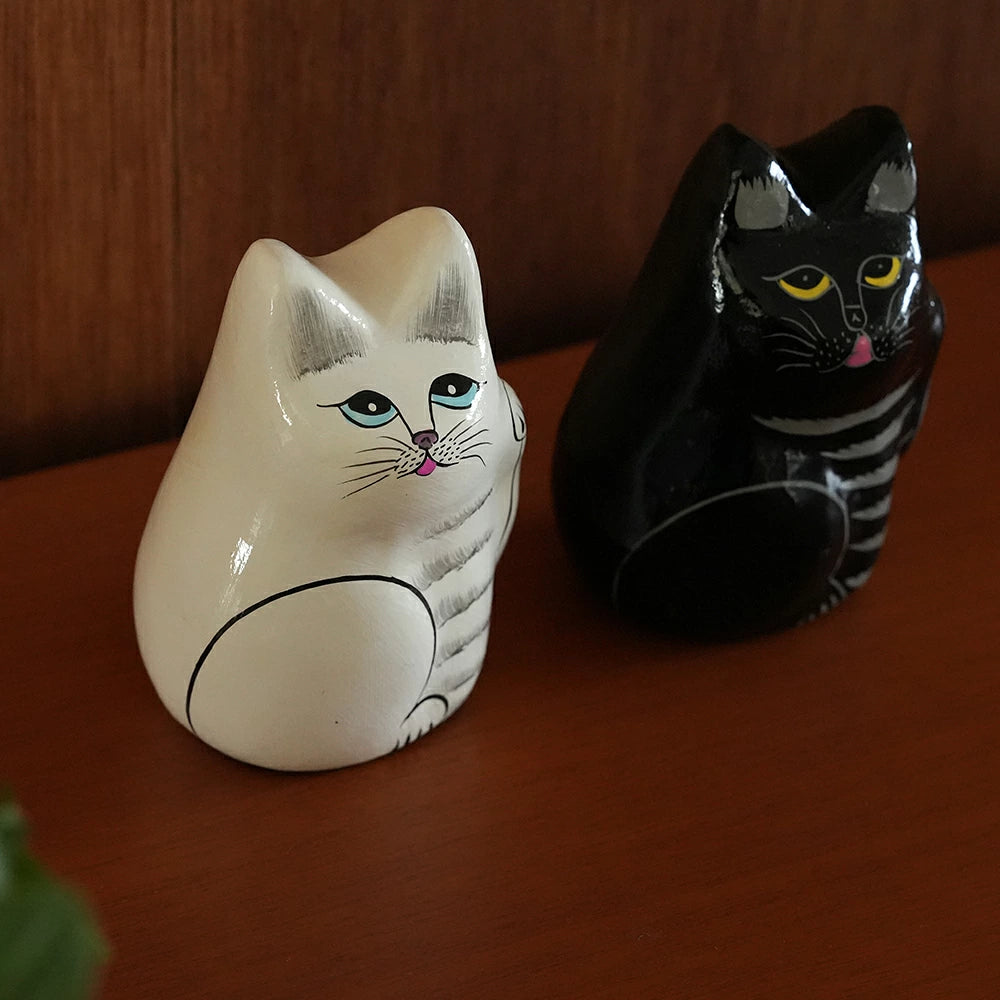 インドの招き猫 - PAPER MACHE CAT DOLL - (2color)