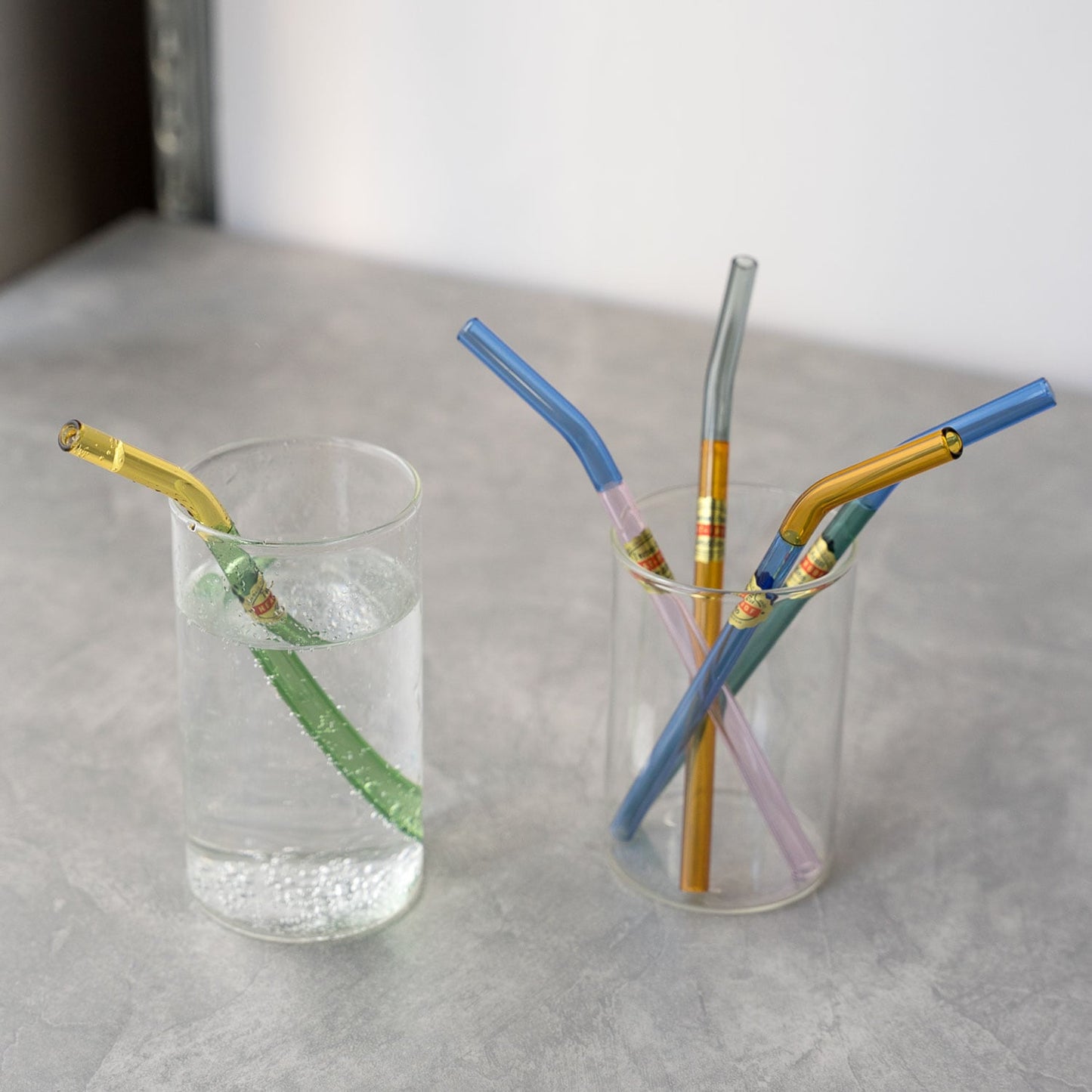 TWO TONE GLASS STRAW