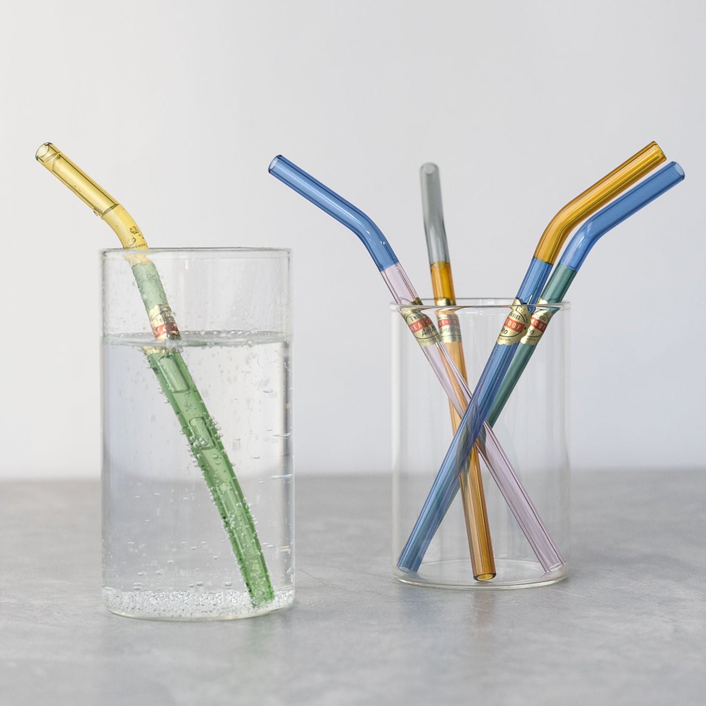 TWO TONE GLASS STRAW