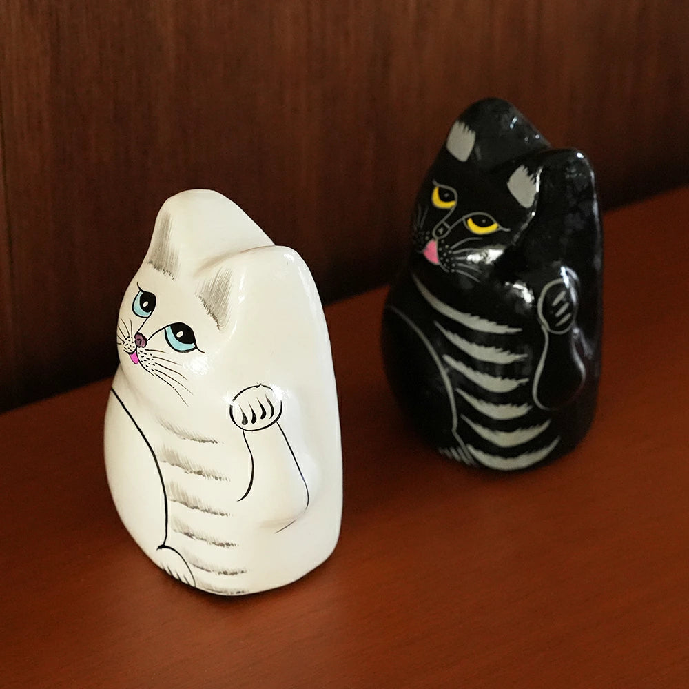 インドの招き猫 - PAPER MACHE CAT DOLL - （2color）