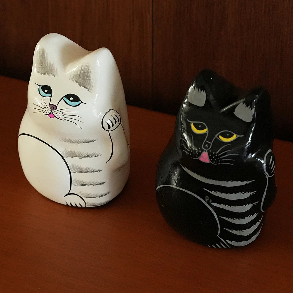 インドの招き猫 - PAPER MACHE CAT DOLL - （2color）
