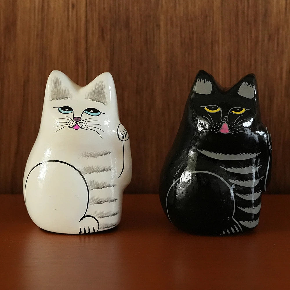 インドの招き猫 - PAPER MACHE CAT DOLL - （2color）
