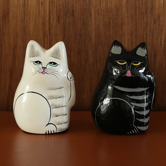 インドの招き猫 - PAPER MACHE CAT DOLL - （2color）