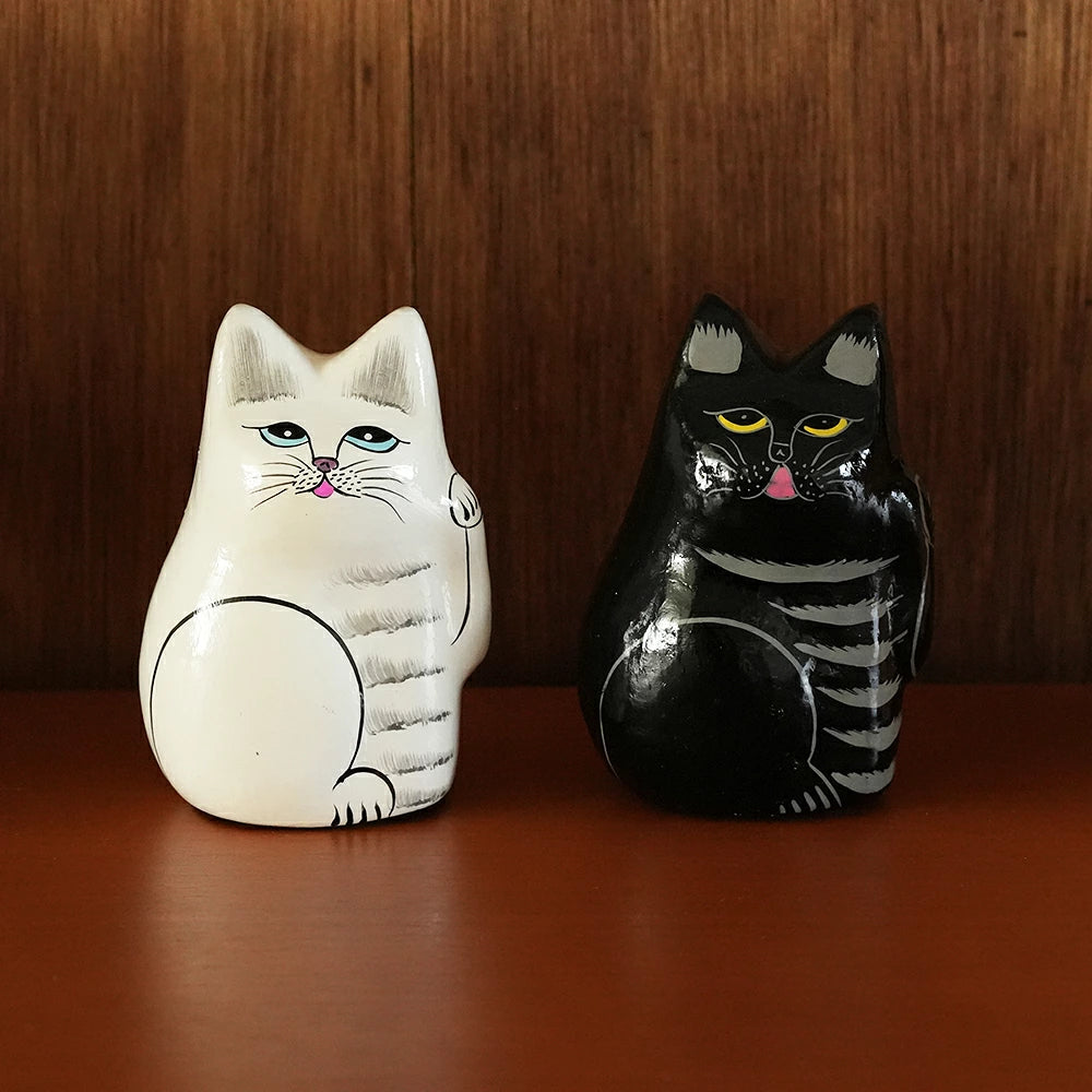 インドの招き猫 - PAPER MACHE CAT DOLL - （2color）