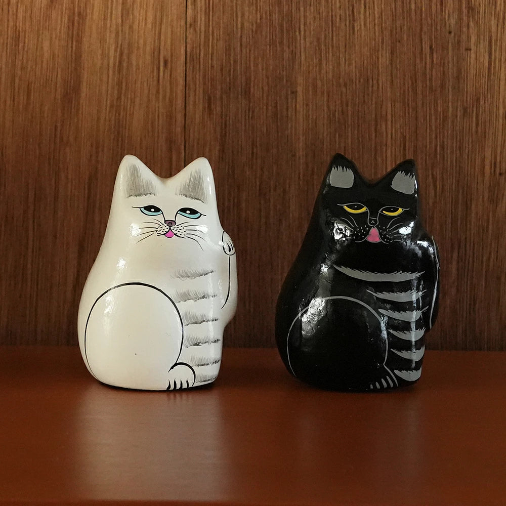 インドの招き猫 - PAPER MACHE CAT DOLL - （2color）