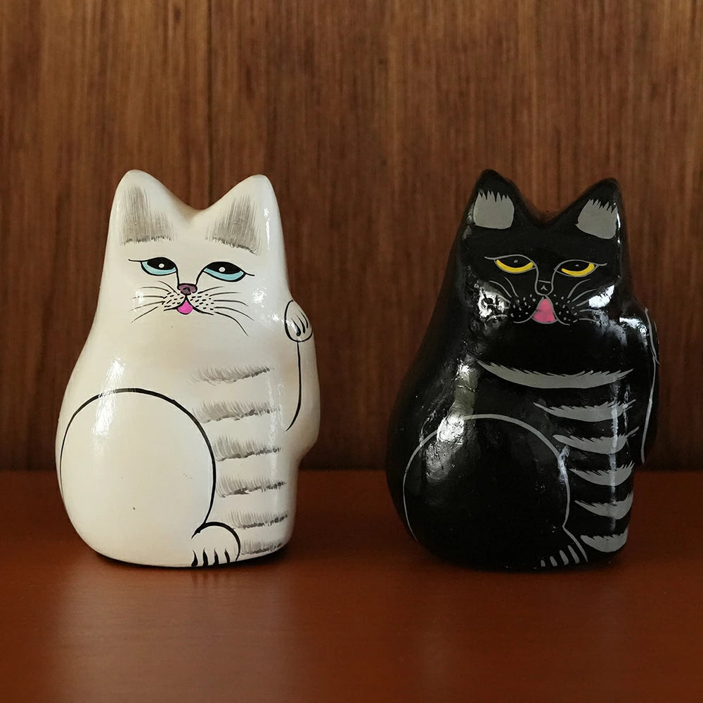 インドの招き猫 - PAPER MACHE CAT DOLL - （2color）
