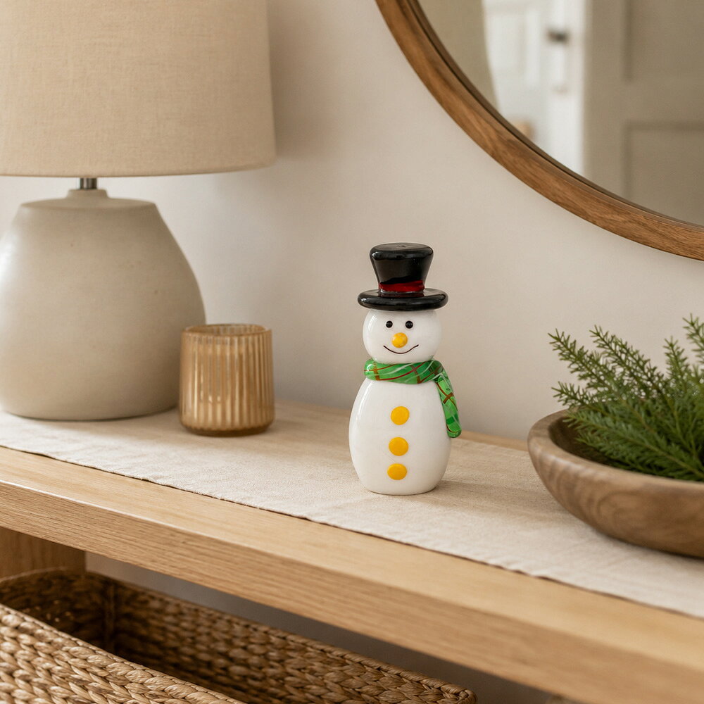 GLASS SNOW MAN