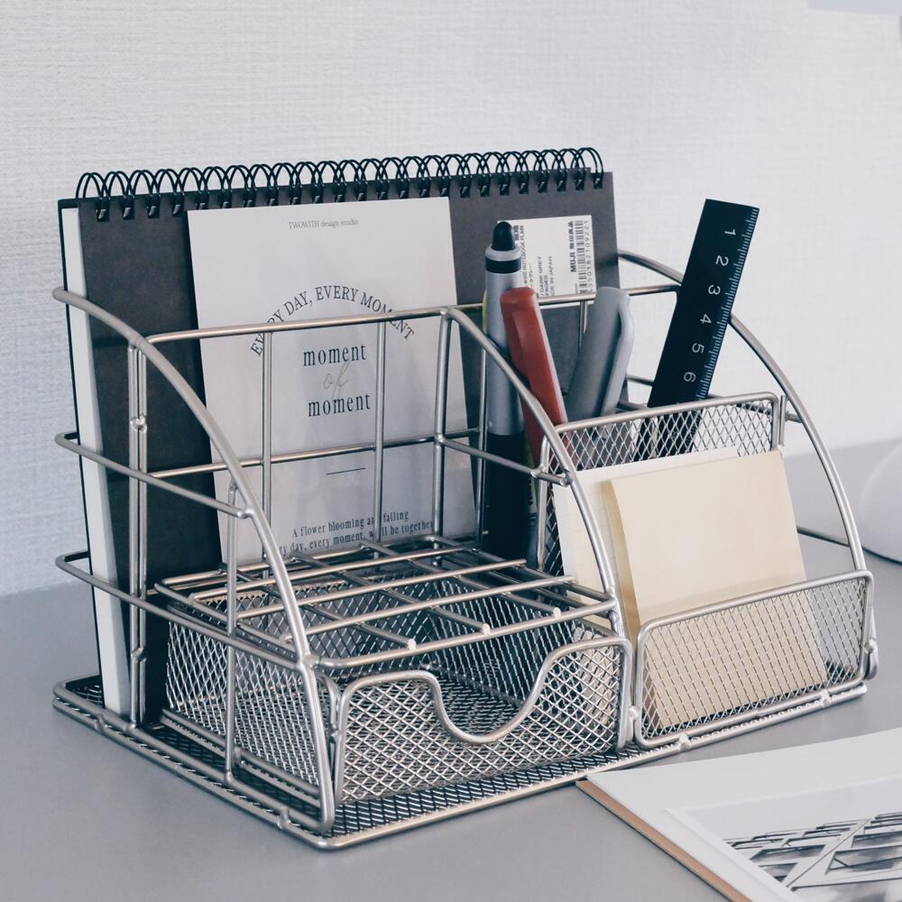 デスクオーガナイザー シルバー