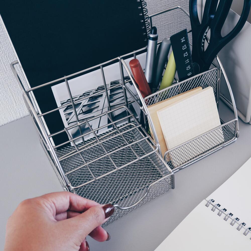 デスクオーガナイザー シルバー