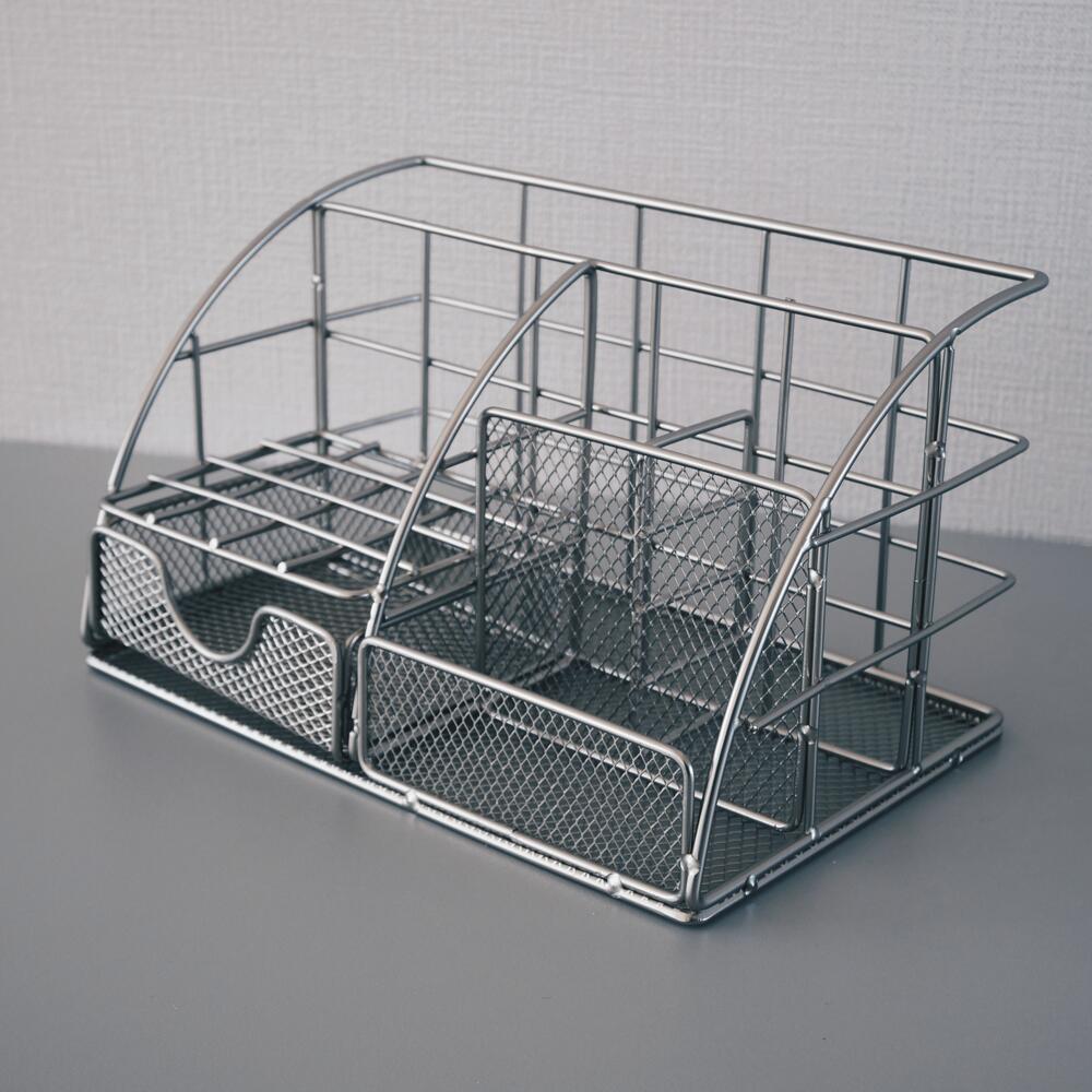 デスクオーガナイザー シルバー