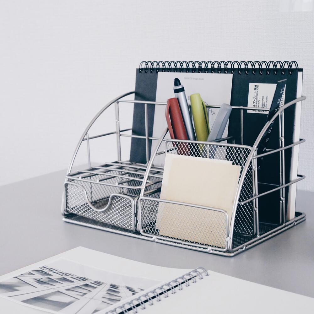 デスクオーガナイザー シルバー