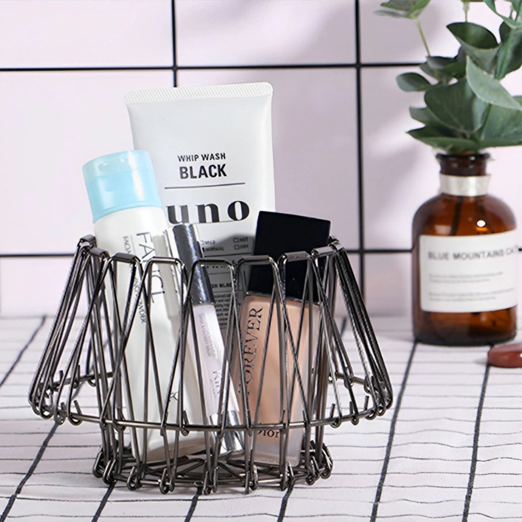 ステンレス製 折りたたみ 変形 カゴ バスケット