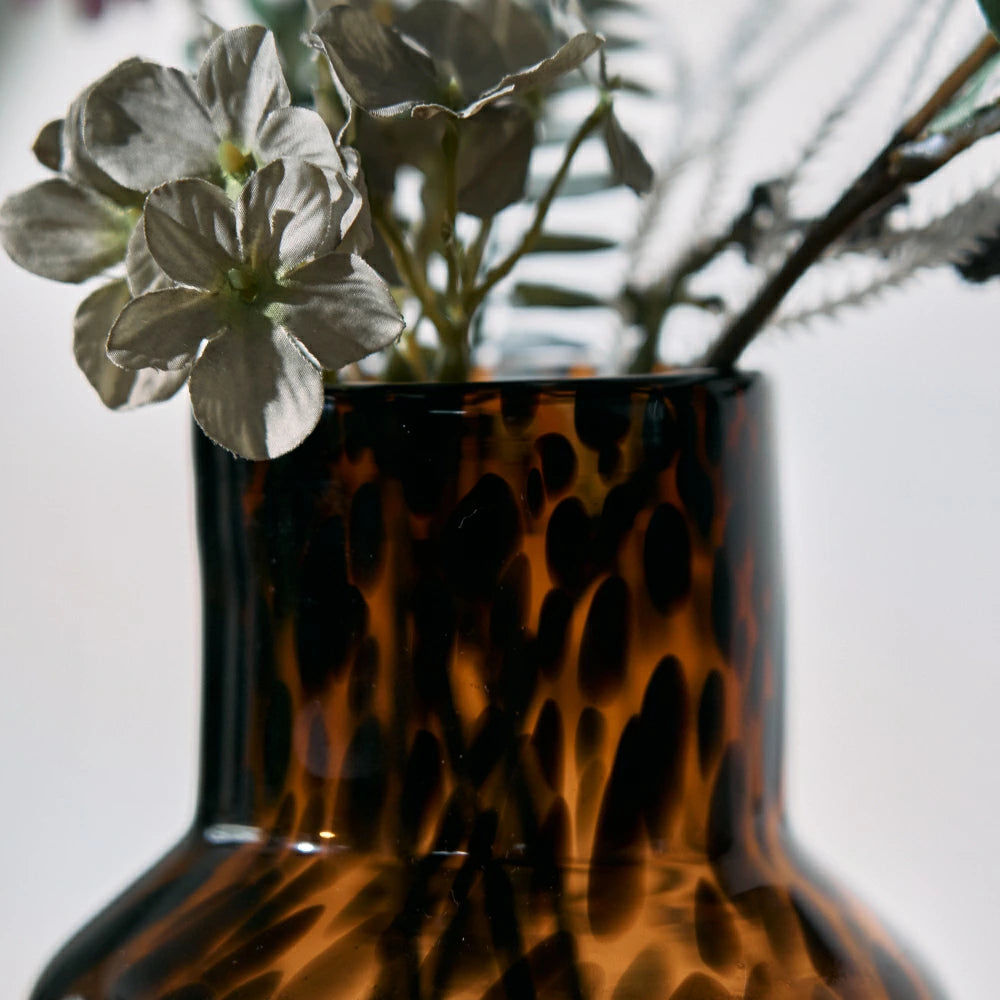レオパード柄 ガラス フラワーベース