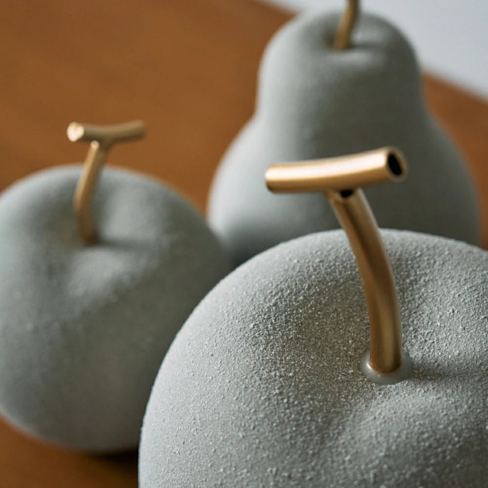 北欧風 彫刻オブジェ りんご 洋梨