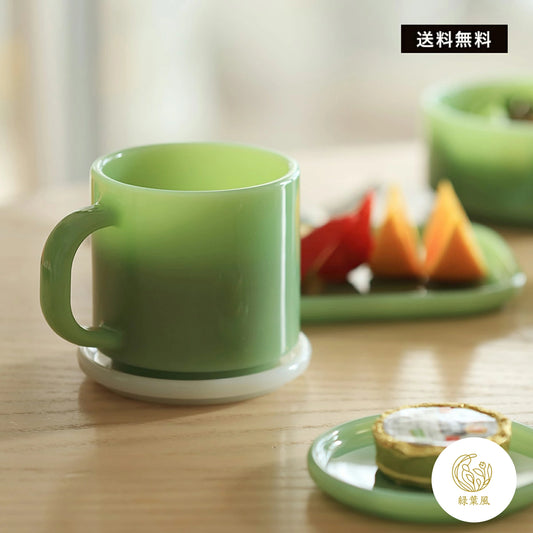 Milk Glass mug cup/2pcs