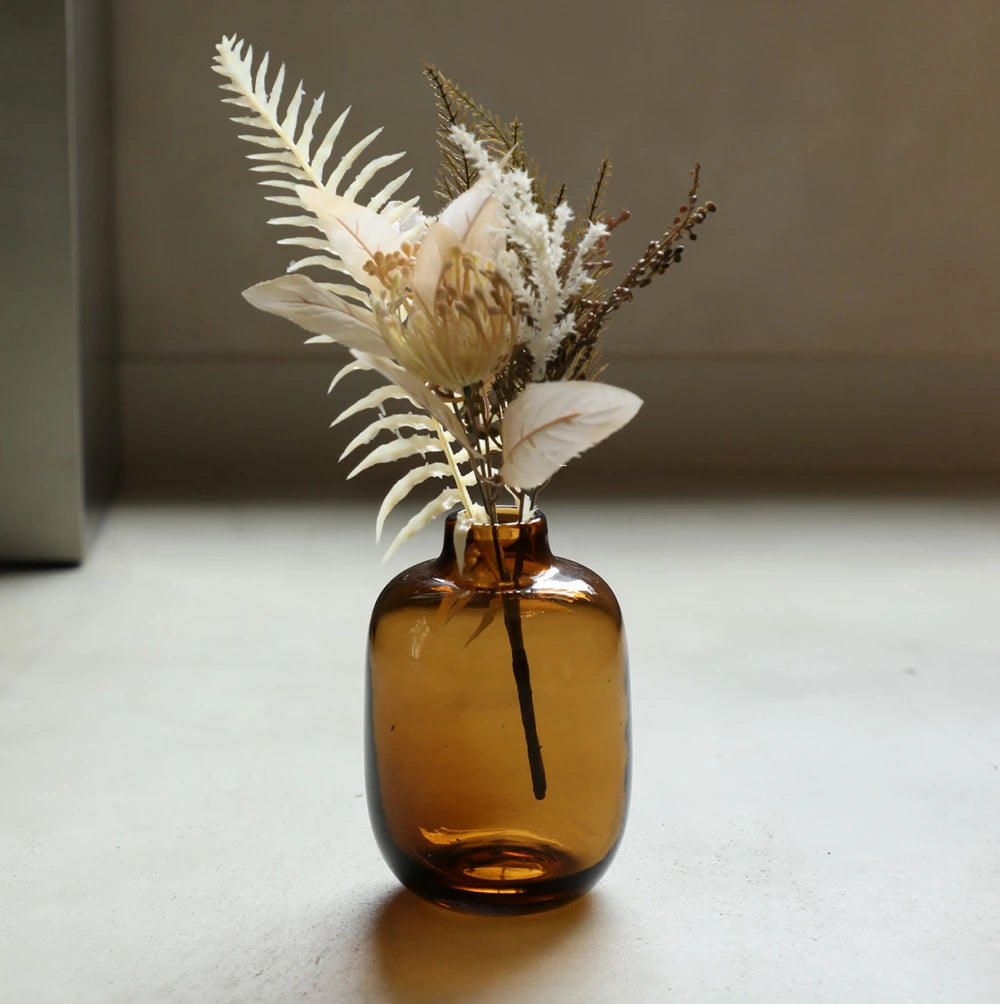 カラーガラスのフラワーベース プランプ (2色)