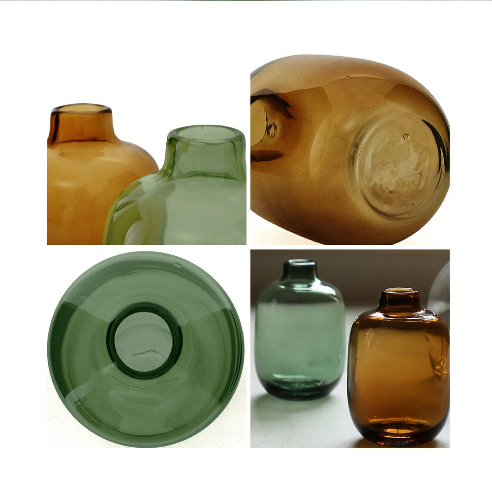 カラーガラスのフラワーベース プランプ (2色)