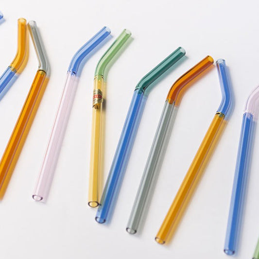 TWO TONE GLASS STRAW